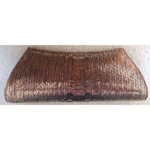 Auth Brand New Nancy Gonzalez GENUINE PYTHON metallic bronze clutch orig $1,800